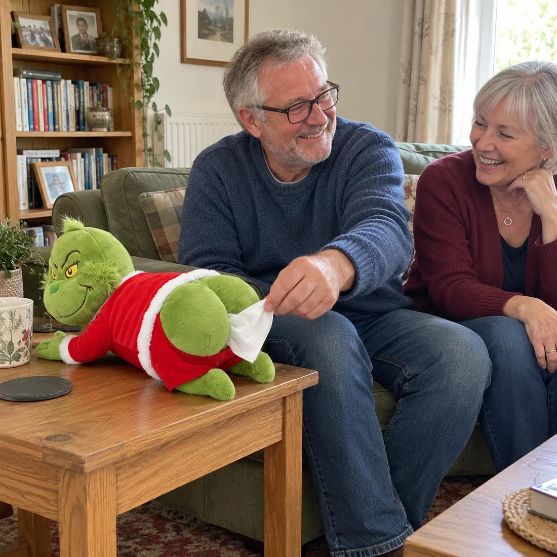 Grumpy Christmas Plush Tissue Holder