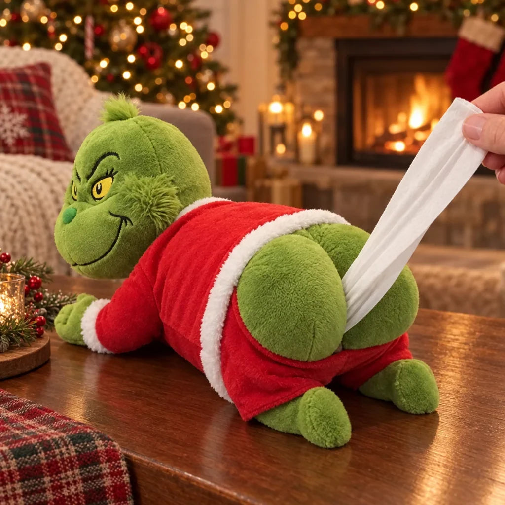 Grumpy Christmas Plush Tissue Holder